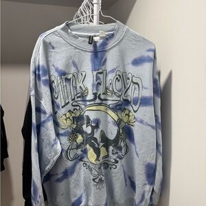 Pink Floyd Kids Sweatshirt - Blue and White Tie-Dye